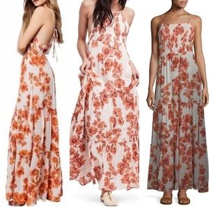 Free people Orange Floral Maxi Dress